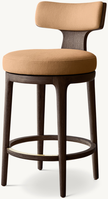 Ligné High Back Swivel Fabric Bar & Counter Stool
