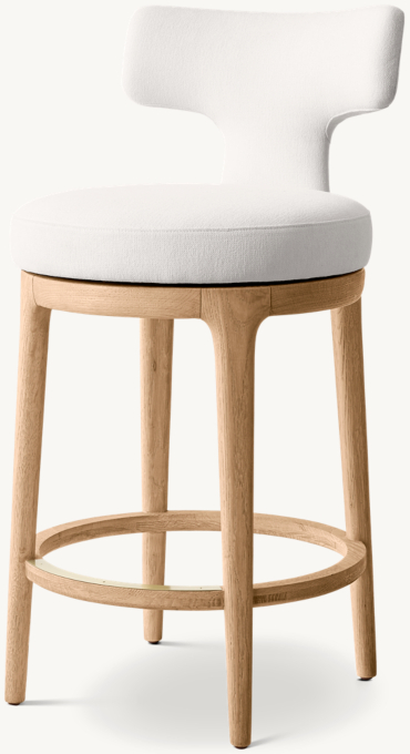 Ligné High Back Swivel Upholstered Fabric Bar & Counter Stool