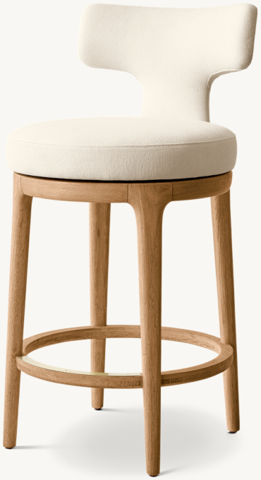 Ligné High Back Swivel Upholstered Fabric Bar & Counter Stool