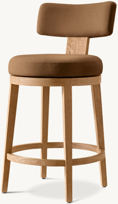 Three Quarter view of Padua Swivel Fabric Bar & Counter Stool 