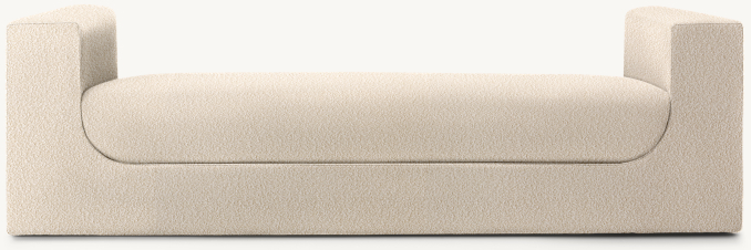 Front view of Sculptural Bench 