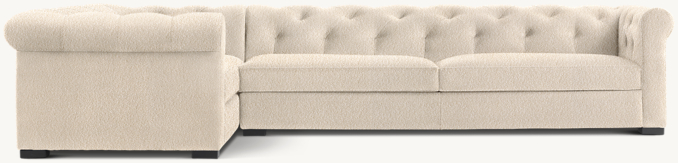 Front view of Modena Chesterfield Left-Arm L-Sectional 