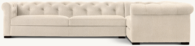 Front view of Modena Chesterfield Right-Arm L-Sectional  