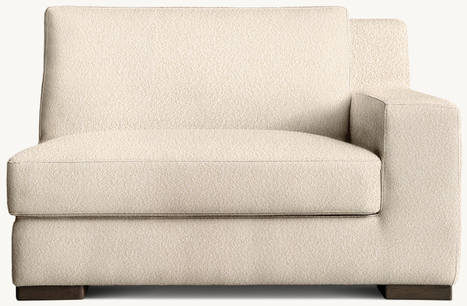 Front view of Modena Modular Track Arm Right-Arm Chair 