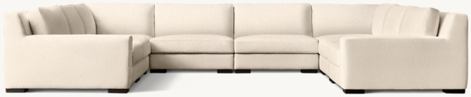 Front view of Modena Modular Track Arm U-Sofa Sectional 