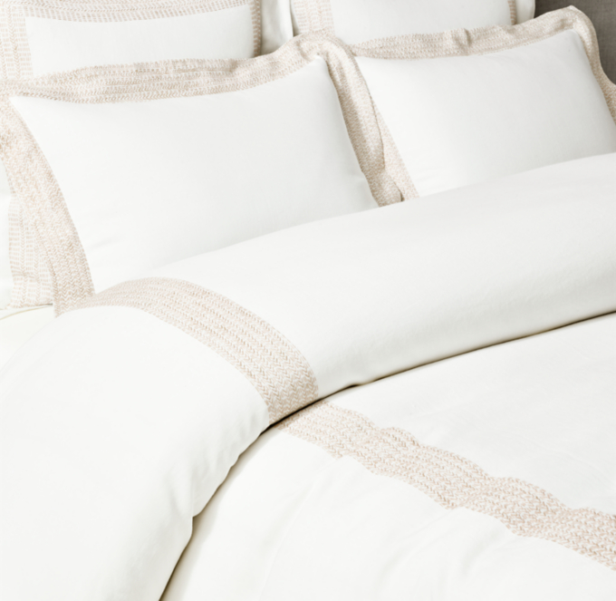 Eléa Hand-Embroidered Queen Duvet | RH