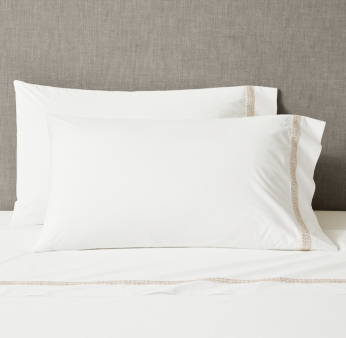 Front view of Eléa Hand-Embroidered Pillowcase (Set Of 2) 