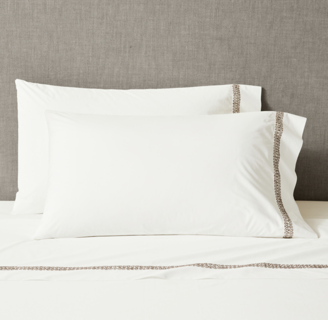 Front view of Eléa Hand-Embroidered Pillowcase (Set Of 2) 
