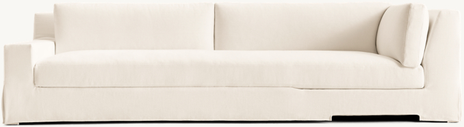 Front view of Modena Slipcovered Track Arm Left-Arm Return Bench-Seat Sofa