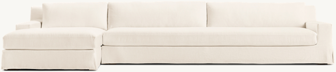 Modena Slipcovered Track Arm Left-Arm Sofa-Chaise Bench-Cushion Sectional