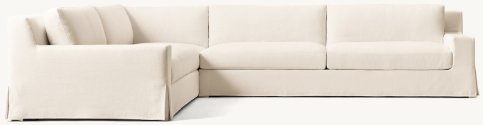 Modena Slipcovered Track Arm Left-Arm L-Sectional