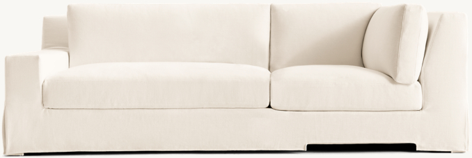 Front view of Modena Slipcovered Track Arm Left-Arm Return Sofa 