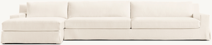 Modena Slipcovered Track Arm Left-Arm Sofa-Chaise Sectional