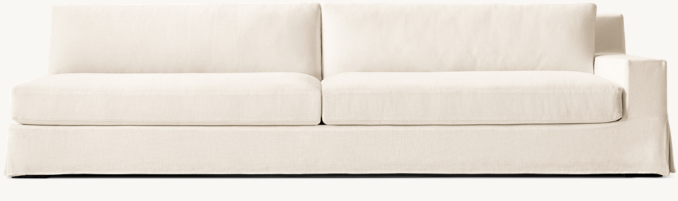 Front view of Modena Slipcovered Track Arm Right-Arm Sofa 
