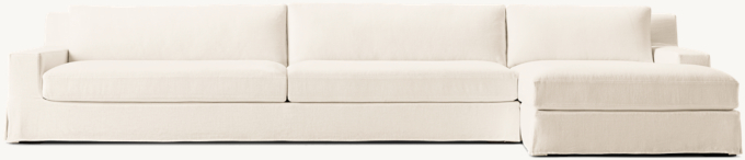 Modena Slipcovered Track Arm Right-Arm Sofa-Chaise Sectional