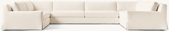Modena Slipcovered Track Arm U-Sofa Sectional