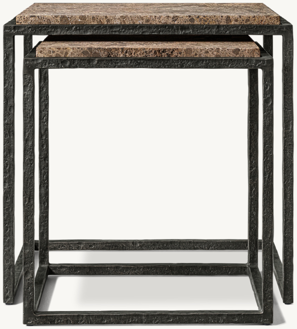 Salvador Stone Rectangular Nesting Side Tables