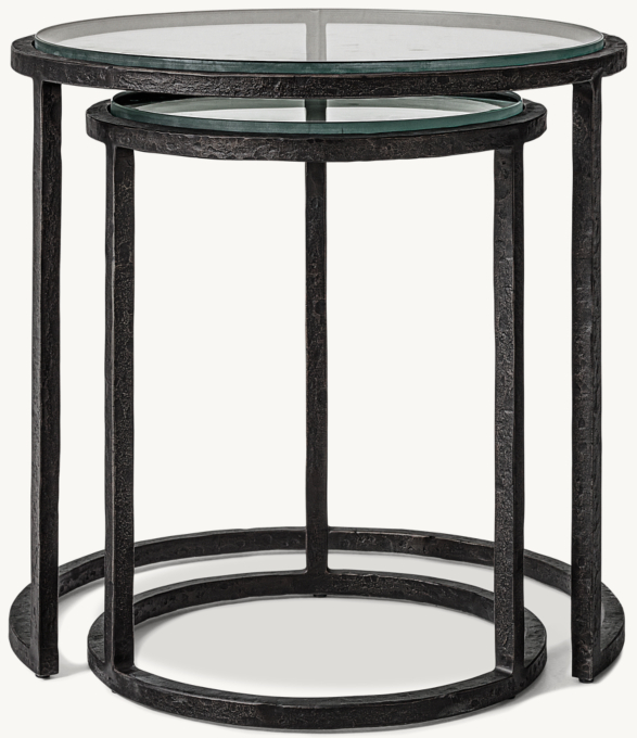 Salvador Glass Round Nesting Side Tables