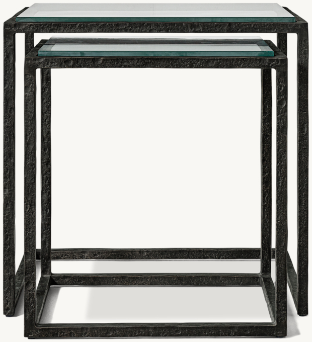 Salvador Glass Rectangular Nesting Side Tables