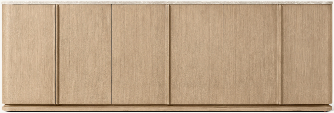 Shown in Greige Brushed Oak/Grey Emperador Marble.