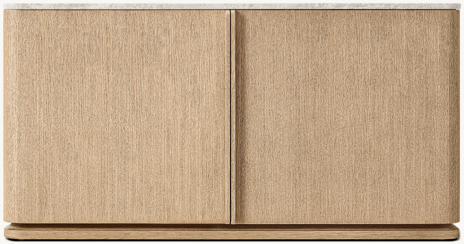Shown in Greige Brushed Oak/Grey Emperador Marble.