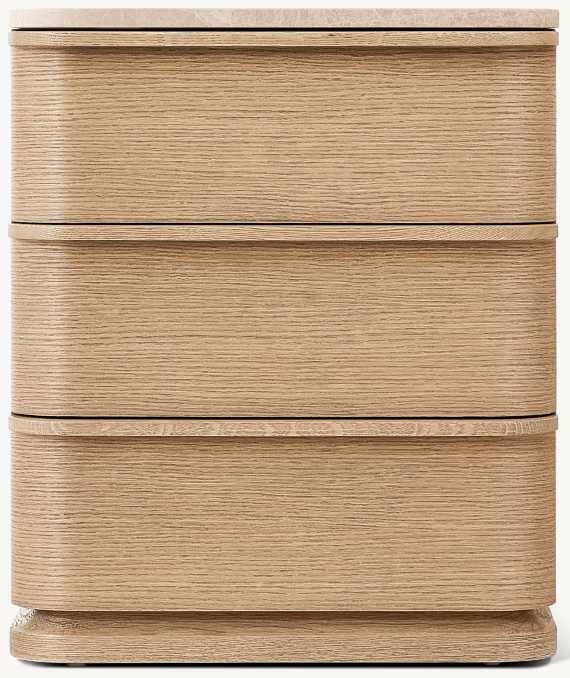 20" nightstand shown in Light Oak/Crema Emperador Marble.