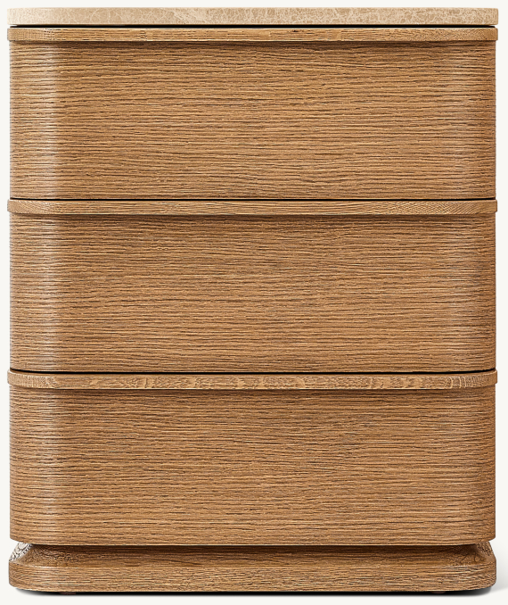20" nightstand shown in Natural Oak/Gold Emperador Marble.