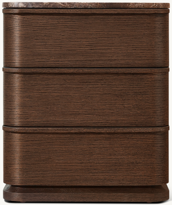 20" nightstand shown in Brown Oak/Brown Emperador Marble.