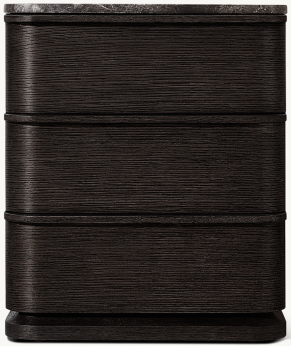 20" nightstand shown in Black Oak/Black Emperador Marble.