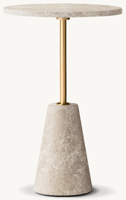 14" drink table shown in Brass/Grey Emperador Marble.