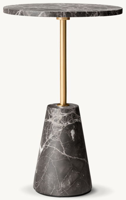 14" drink table shown in Brass/Black Emperador Marble.