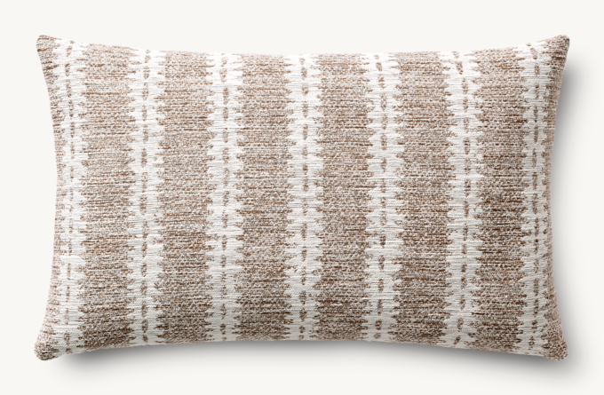 Nazaré Notched Stripe Outdoor Pillow Cover - Lumbar  