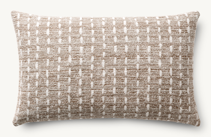 Nazaré Stitched Stripe Outdoor Pillow Cover - Lumbar  