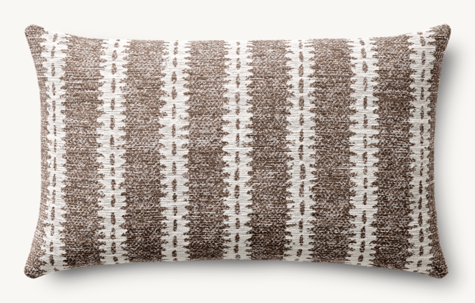 Nazaré Notched Stripe Outdoor Pillow Cover - Lumbar  