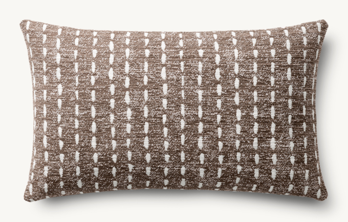Nazaré Stitched Stripe Outdoor Pillow Cover - Lumbar  