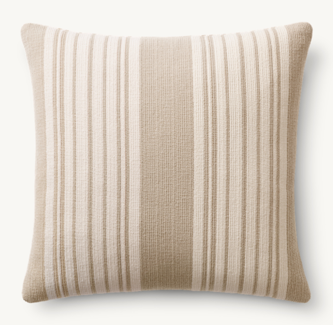 Overhead view of Cabana Outdoor Pillow Cover - Allover Stripe - Square 