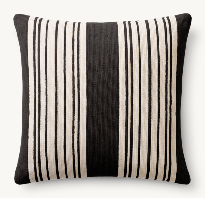 Overhead view of Cabana Outdoor Pillow Cover - Allover Stripe - Square 
