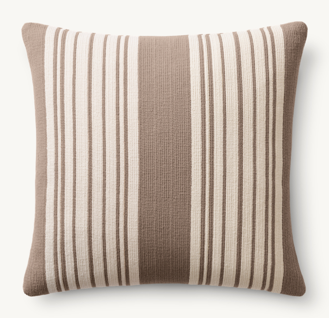 Overhead view of Cabana Outdoor Pillow Cover - Allover Stripe - Square 