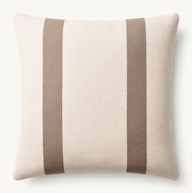 Overhead view of Cabana Outdoor Pillow Cover - Double Band - Square 