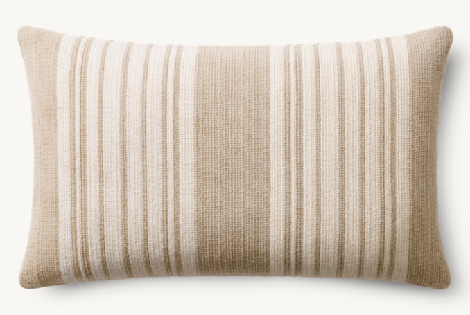 Overhead view of Cabana Outdoor Pillow Cover - Allover Stripe - Lumbar 
