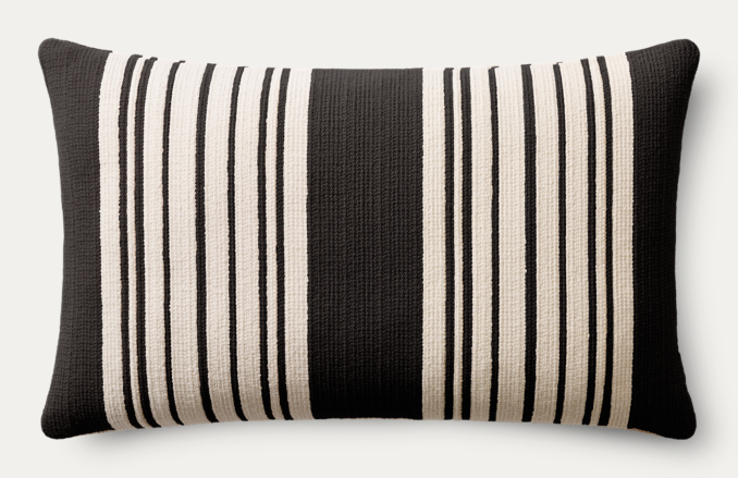 Overhead view of Cabana Outdoor Pillow Cover - Allover Stripe - Lumbar 