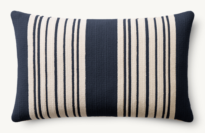 Overhead view of Cabana Outdoor Pillow Cover - Allover Stripe - Lumbar 