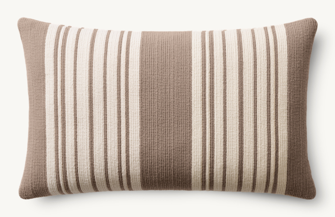 Overhead view of Cabana Outdoor Pillow Cover - Allover Stripe - Lumbar 