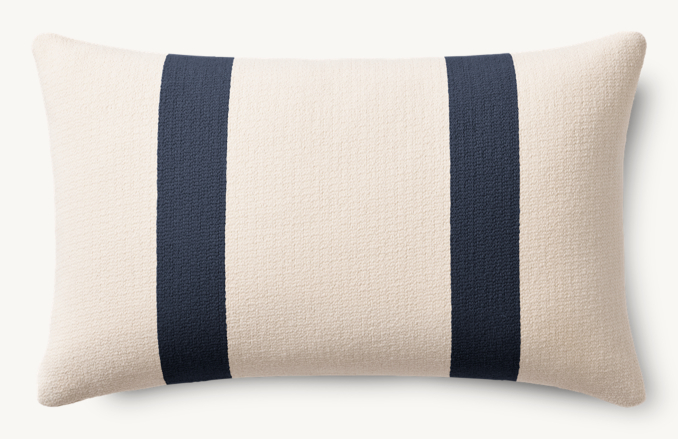 Overhead view of Cabana Outdoor Pillow Cover - Double Band - Lumbar 