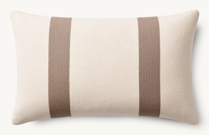 Overhead view of Cabana Outdoor Pillow Cover - Double Band - Lumbar 