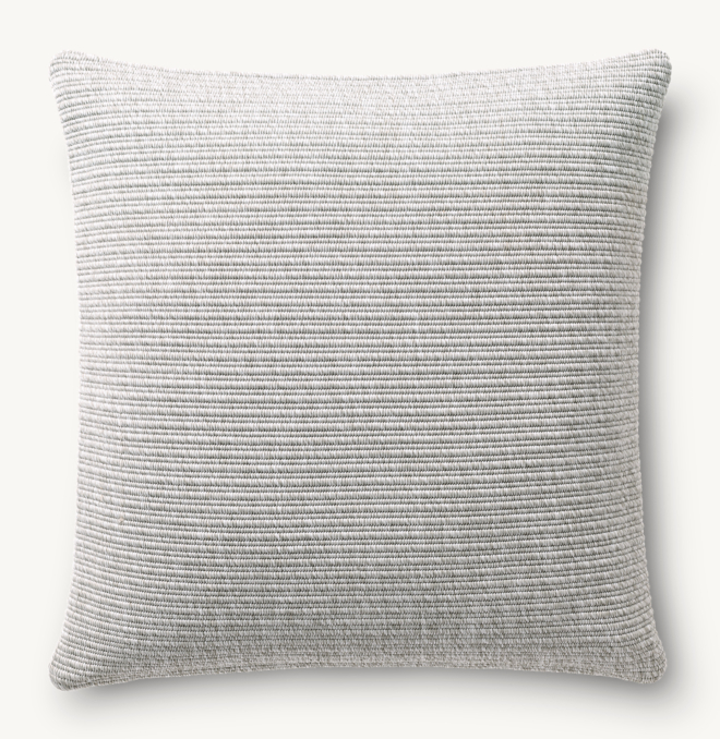 Overhead view of Textural Stripe Handwoven Ribbed Outdoor Pillow - Square 