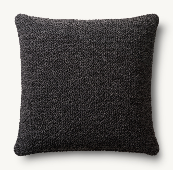 Overhead view of Textural Stripe Handwoven Marled Outdoor Pillow - Square 