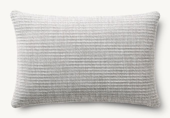 Overhead view of Textural Stripe Handwoven Ribbed Outdoor Pillow - Lumbar 