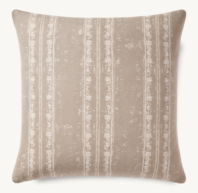 Overhead view of Corsica Outdoor Pillow Cover  - Multi-Stripe - Square 