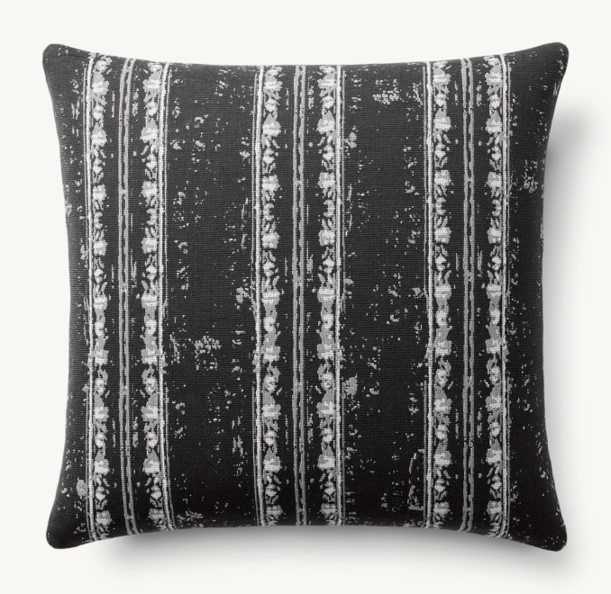 Overhead view of Corsica Outdoor Pillow Cover  - Multi-Stripe - Square 